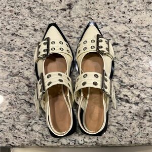 Cream GANNI Flats NWT